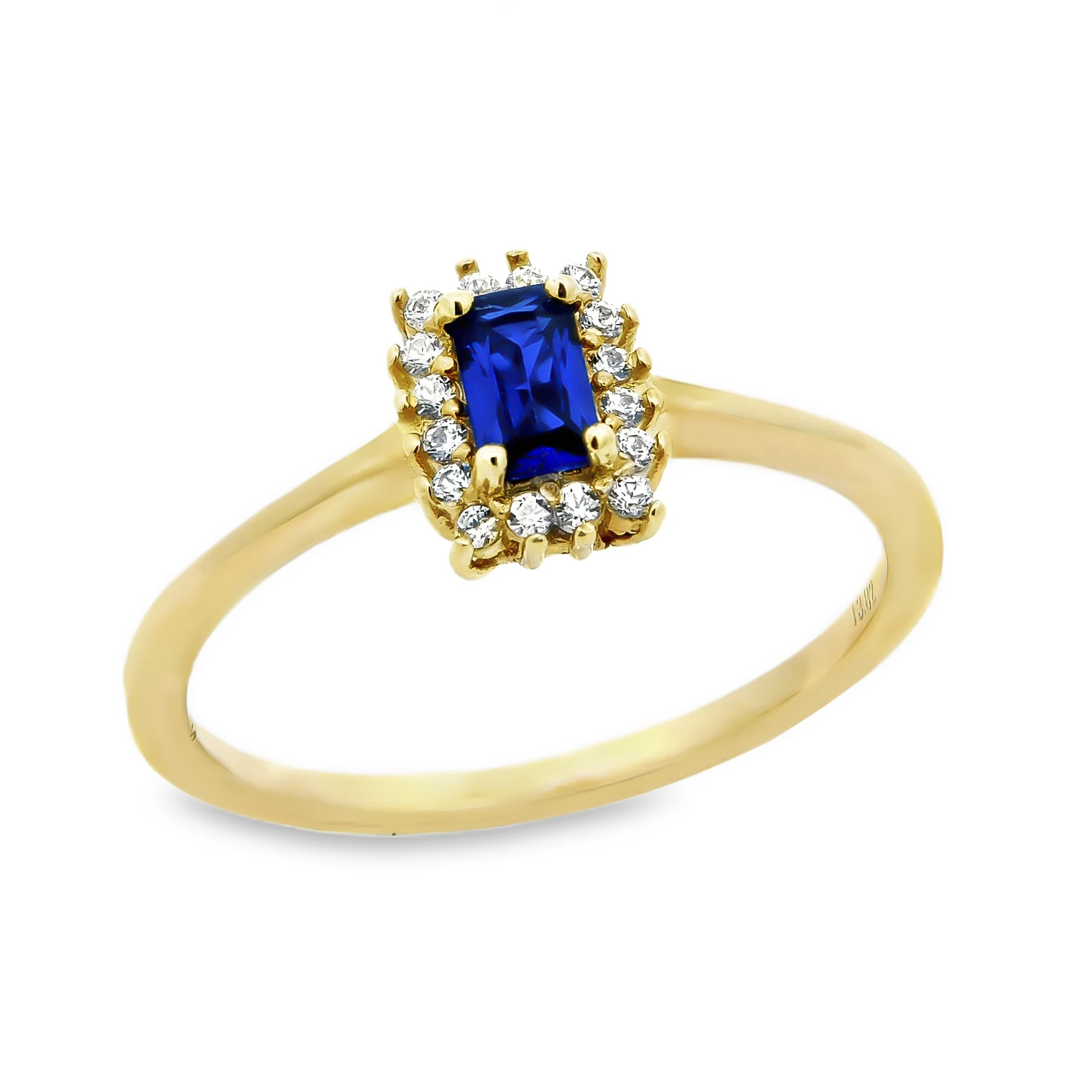 Δαχτυλίδι χρυσό 14Κ με μπλε ζιργκόν