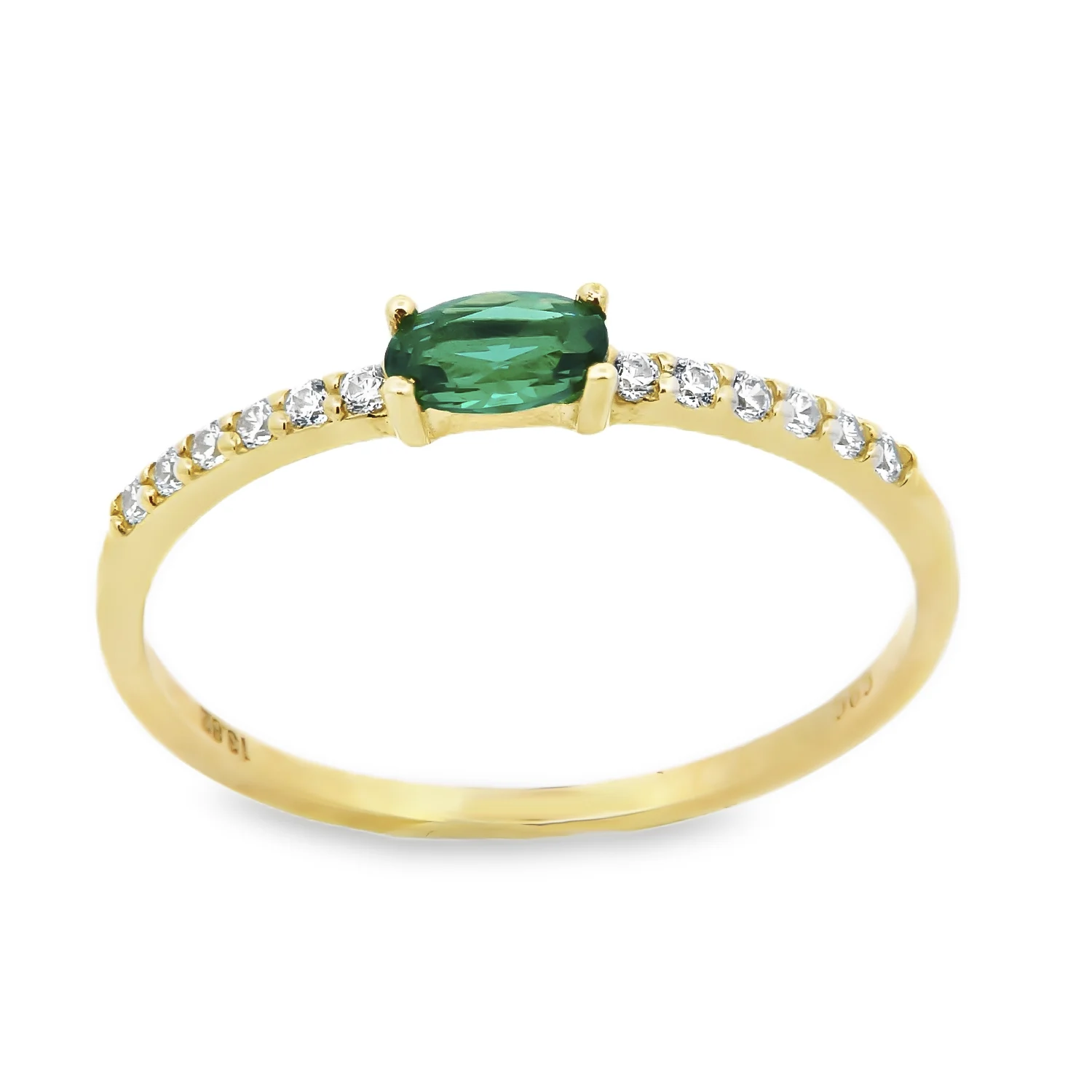 Δαχτυλίδι χρυσό με πράσινο ζιργκόν