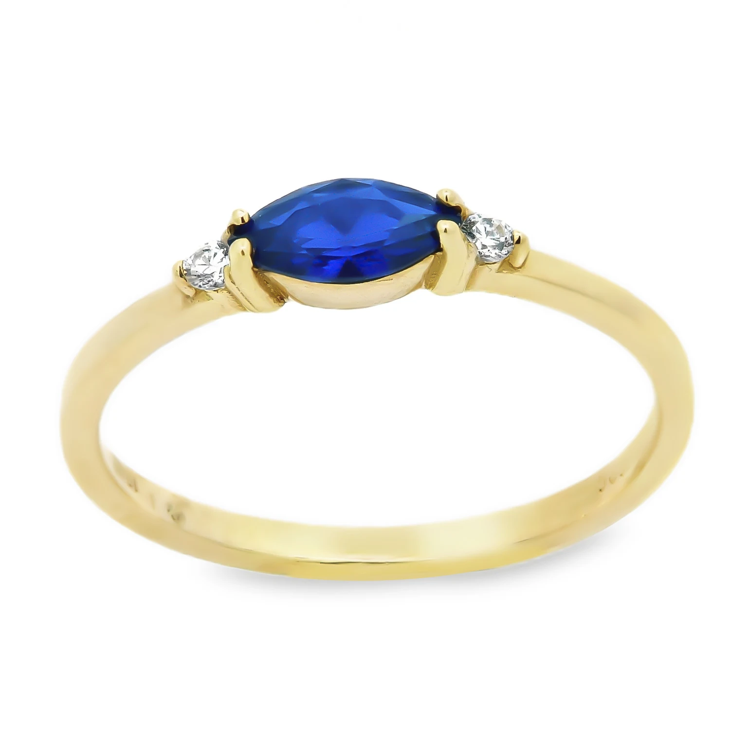 Μονόπετρο δαχτυλίδι χρυσό με μπλε ζιργκόν