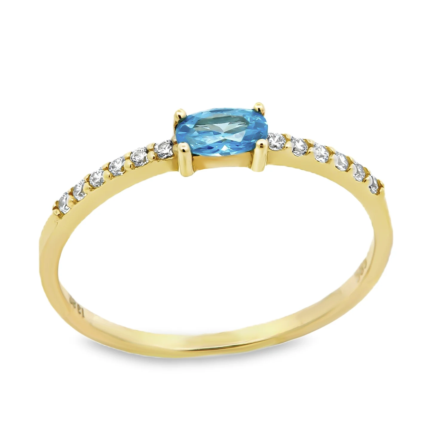 Δαχτυλίδι χρυσό με μπλε ζιργκόν