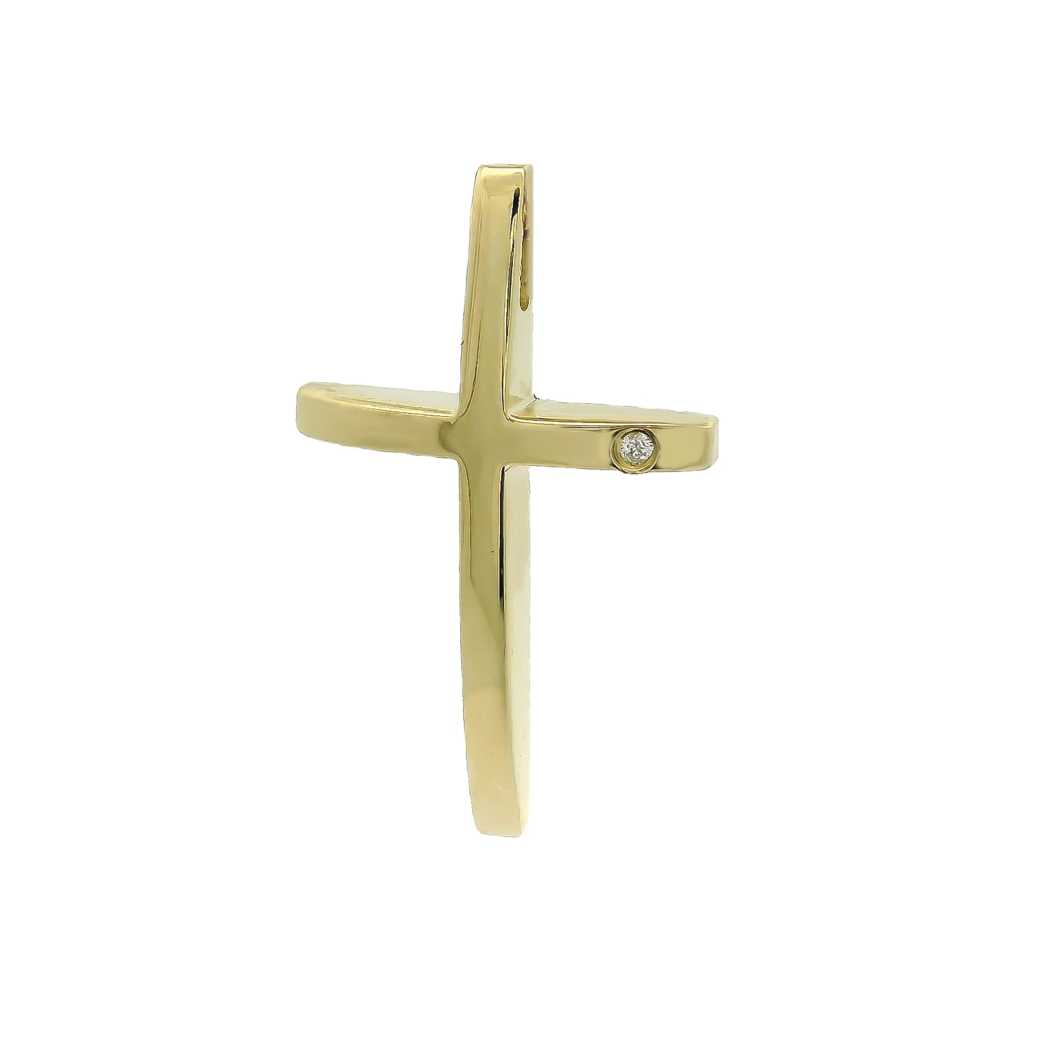 Χρυσός σταυρός 14Κ με πέτρα ζιργκόν
