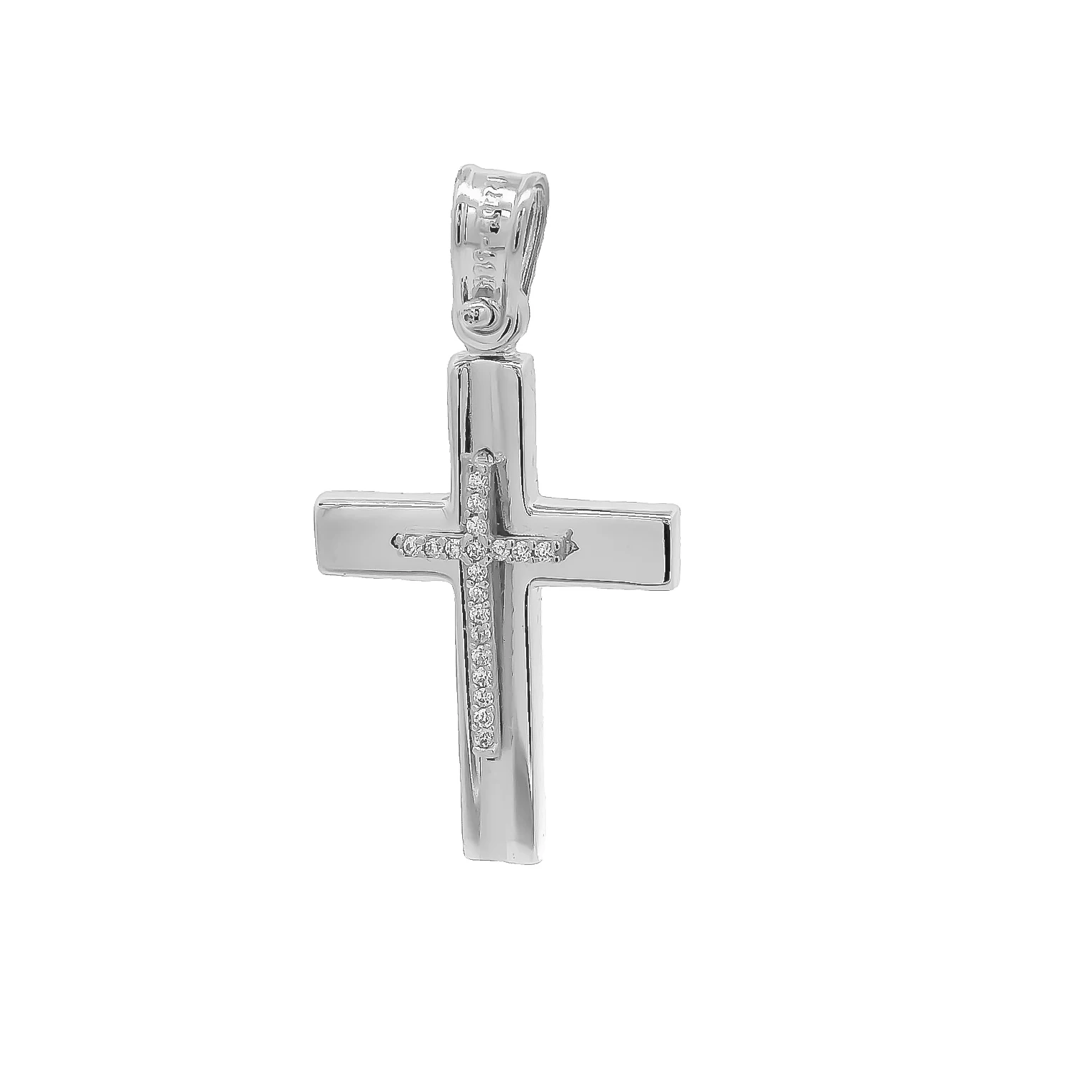 Σταυρός Λευκόχρυσος 14 Καρατίων με Ζιργκόν – Σχέδιο για Βάπτιση & Αρραβώνα Λευκόχρυσος σταυρός 14 καρατίων με ζιργκόν για βάπτιση ή αρραβώνα