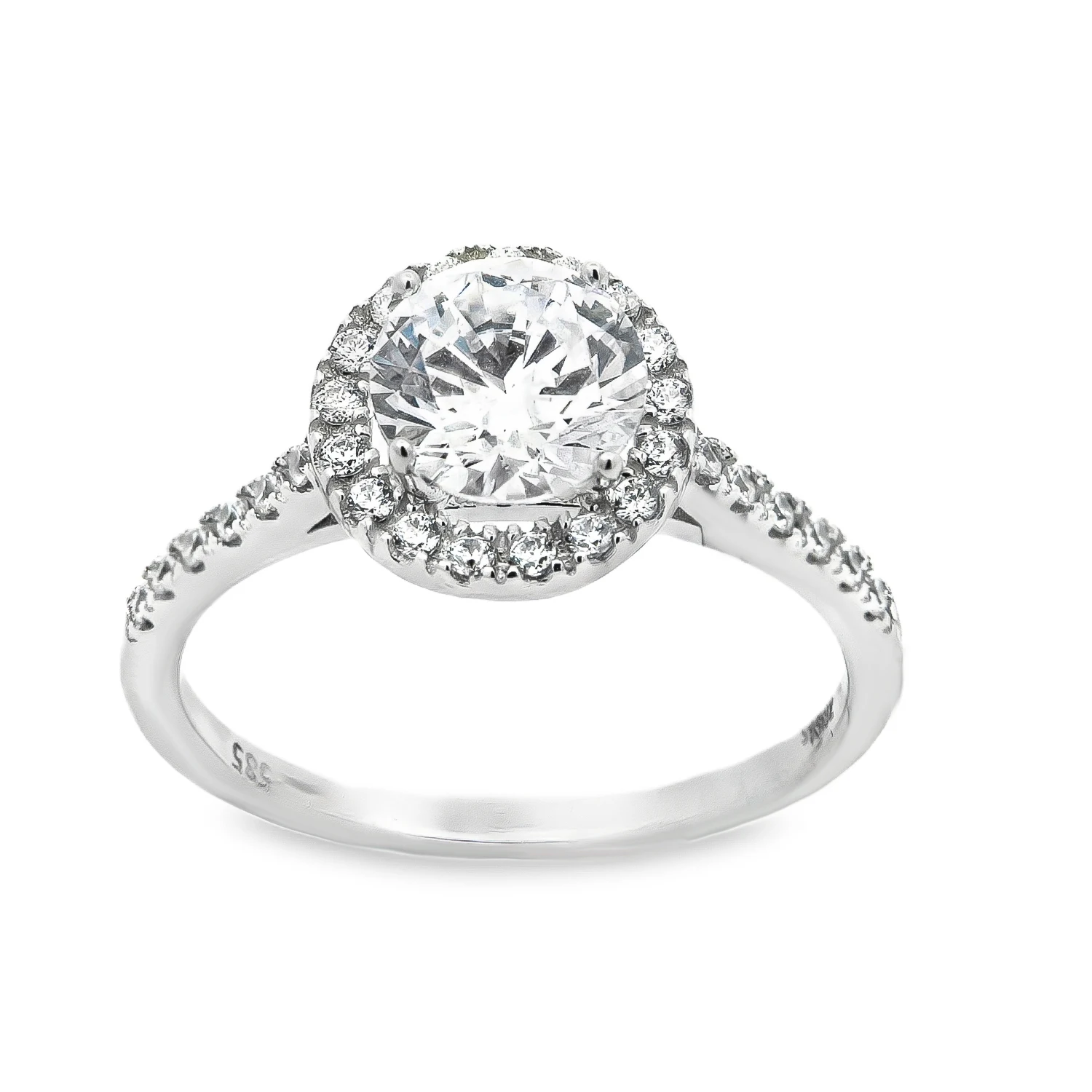 Μονόπετρο δαχτυλίδι Λευκόχρυσο με Ζιργκόν