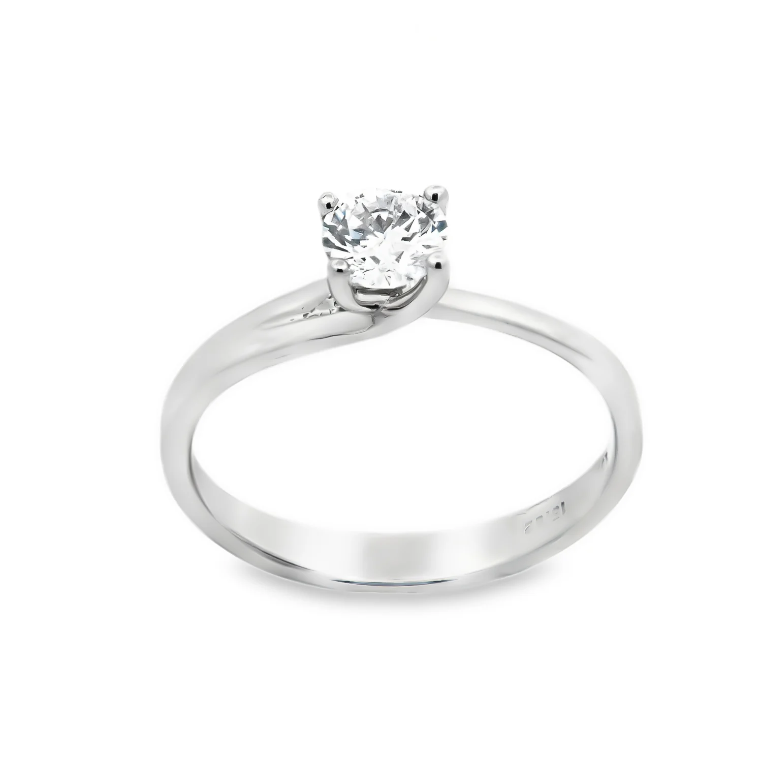 Μονόπετρο δαχτυλίδι Λευκόχρυσο με Ζιργκόν