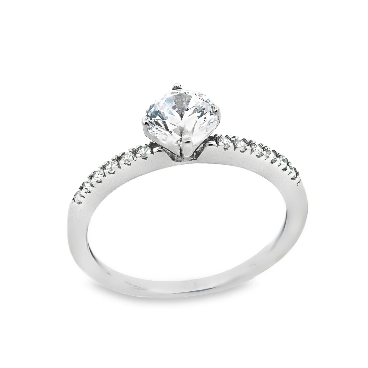 Μονόπετρο δαχτυλίδι Λευκόχρυσο με Ζιργκόν