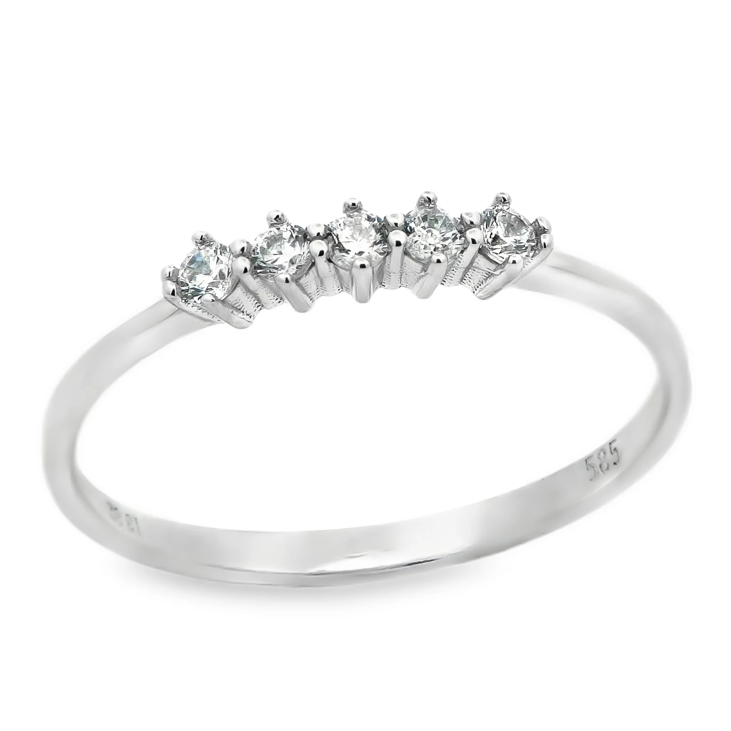 Λευκόχρυσο δαχτυλίδι 14Κ με ζιργκόν Δαχτυλίδι Λευκόχρυσο με Ζιργκόν