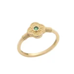 Χρυσό Δαχτυλίδι 14 Καρατιών με Πράσινο Ζιργκόν