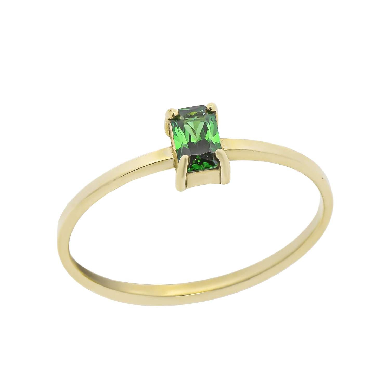 Χρυσό Δαχτυλίδι με Πράσινο Ζιργκόν