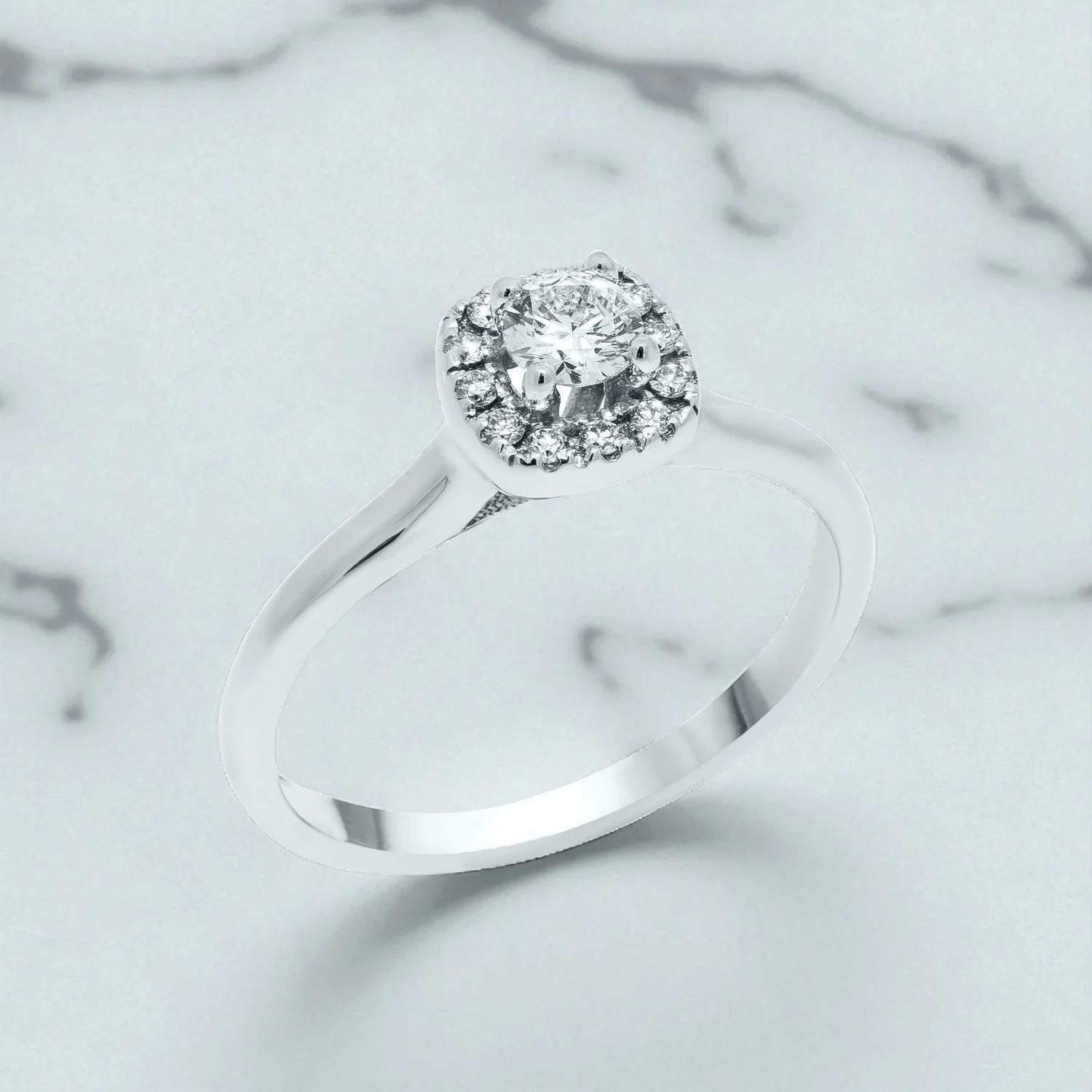 Λευκόχρυσο Δαχτυλίδι Αρραβώνα 18Κ