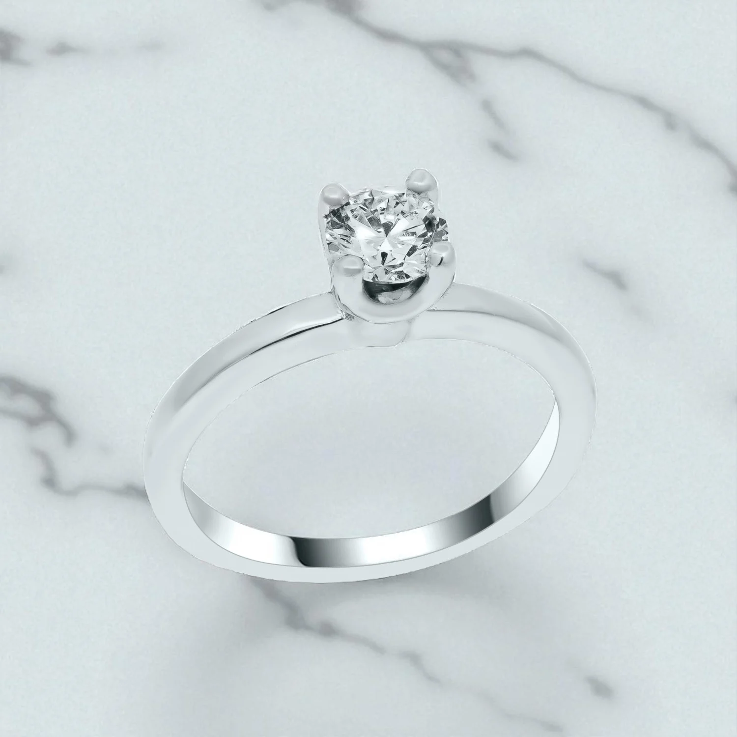 Μονόπετρο Δαχτυλίδι Αρραβώνα 18Κ με Διαμάντι