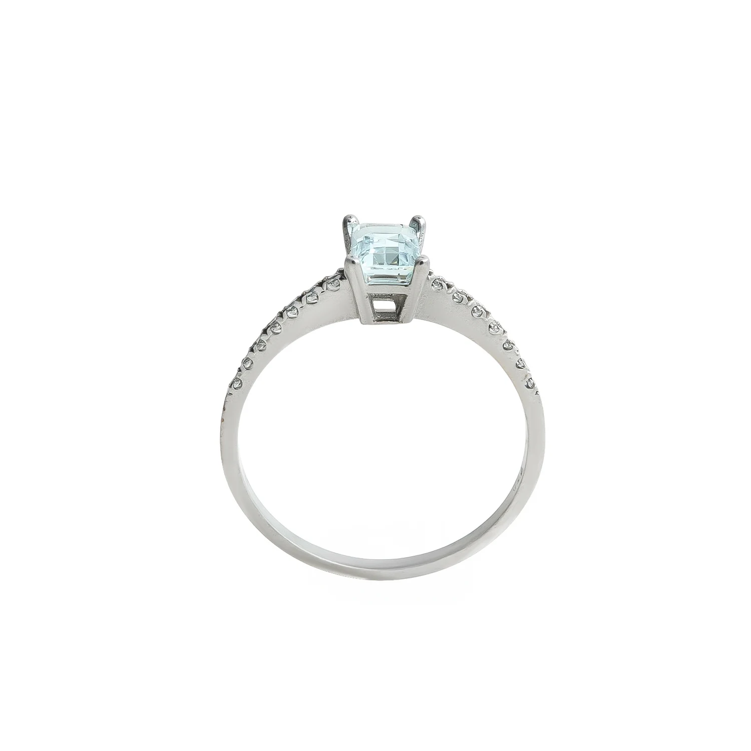 Δαχτυλίδι Αρραβώνα Λευκόχρυσο με Ζαφείρι Aquamarine