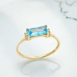 Χρυσό Δαχτυλίδι με Γαλάζιο Ζιργκόν