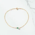 Χρυσό Βραχιόλι με Πράσινο Ζιργκόν