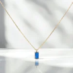 Κολιέ Χρυσό 14K με Μπλε Ζιργκόν