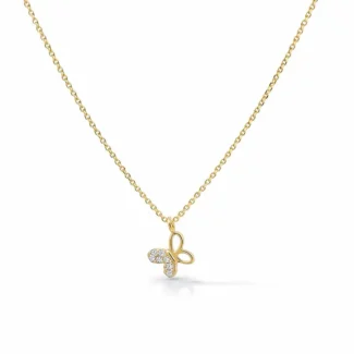 Χρυσό Κολιέ Πεταλούδα με Ζιργκόν