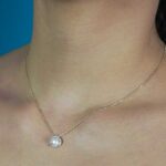 Χρυσό Κολιέ Ροζέτα με Μαργαριτάρι & Ζιργκόν