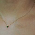 Χρυσό Κολιέ με Πράσινο Ζιργκόν