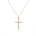 Χρυσό Κολιέ Σταυρός με Ζιργκόν