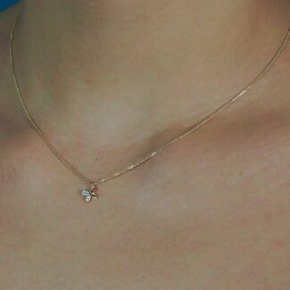 Χρυσό Κολιέ Πεταλούδα με Ζιργκόν