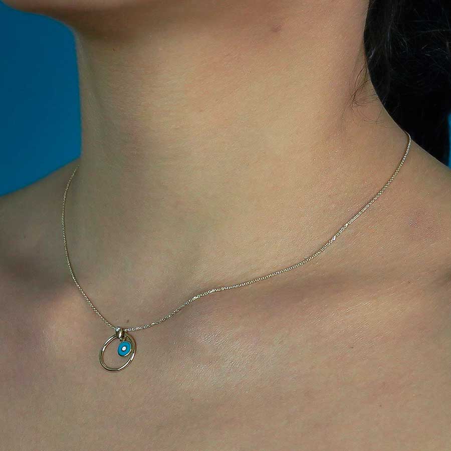 Κολιέ Χρυσό με Ματάκι Κολιέ Χρυσό με Ματάκι