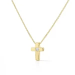 Χρυσό Κολιέ Σταυρός με Ζιργκόν
