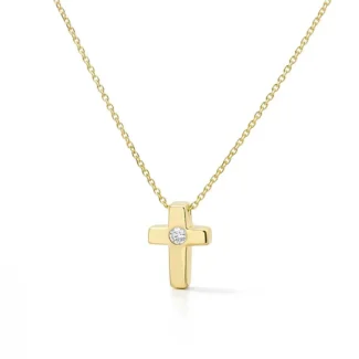 Χρυσό Κολιέ Σταυρός με Ζιργκόν