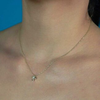 Χρυσό Κολιέ Σταυρός με Ζιργκόν