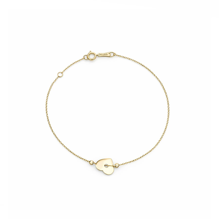 Χρυσό Βραχιόλι με Καρδιά Κ9 Χρυσό Βραχιόλι με Καρδιά Κ9