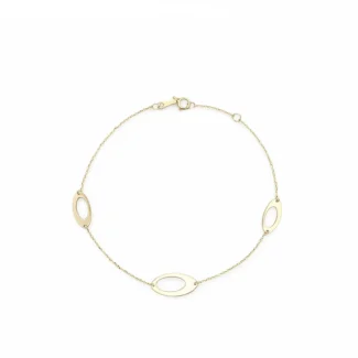 Χρυσό Βραχιόλι με Οβάλ Στοιχεία Κ9