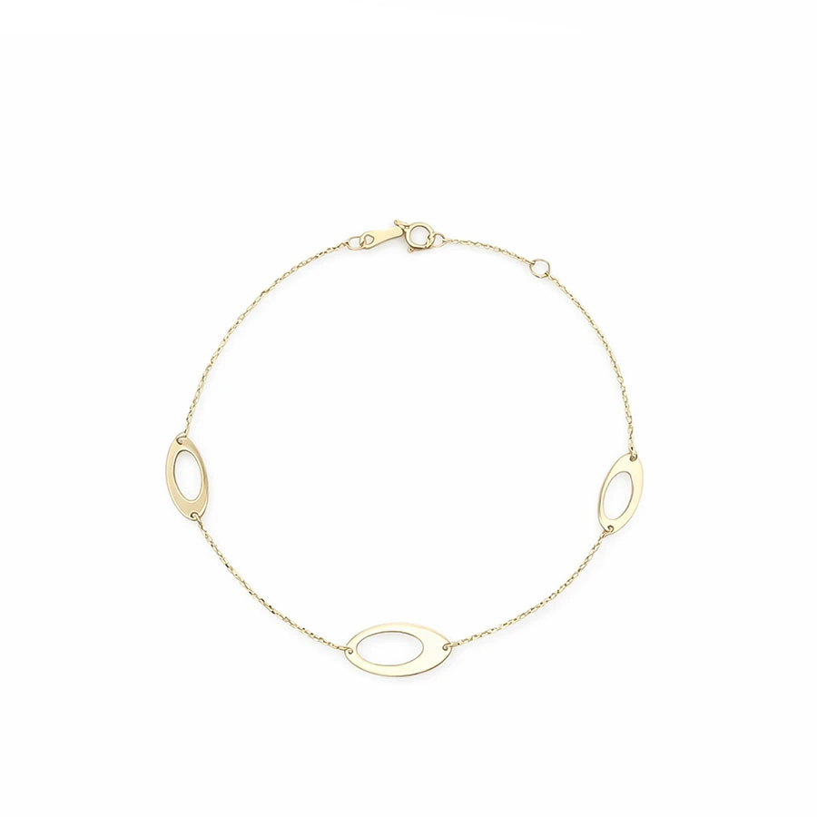 Χρυσό Βραχιόλι με Οβάλ Στοιχεία Κ9
